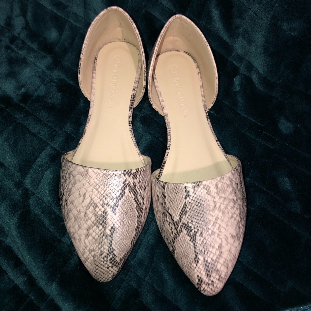Snake print flats